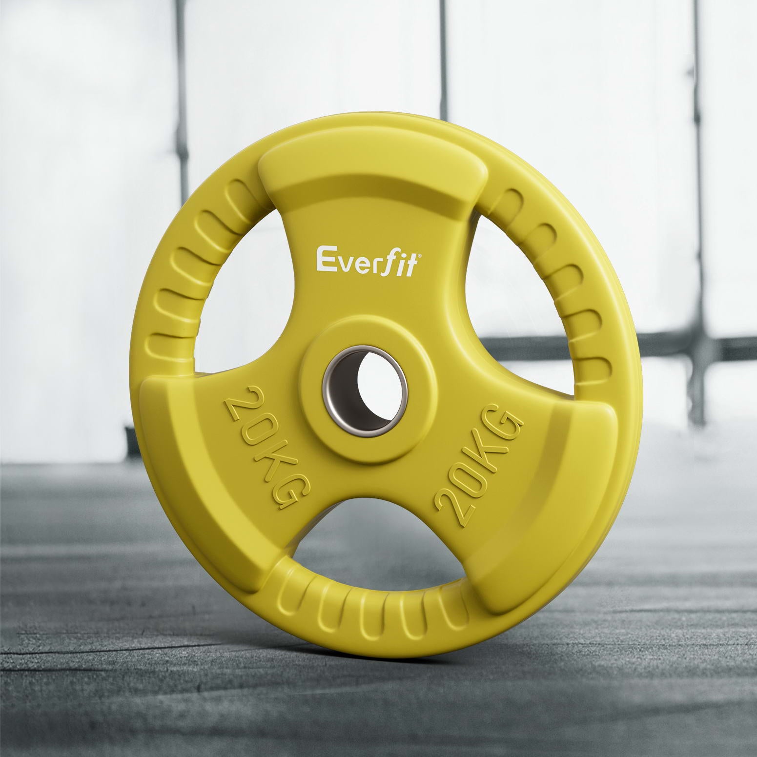 Everfit Weight Plates Olympic 20kg Dumbbell Barbell Plate Weight Lifting Home Gym Yellow