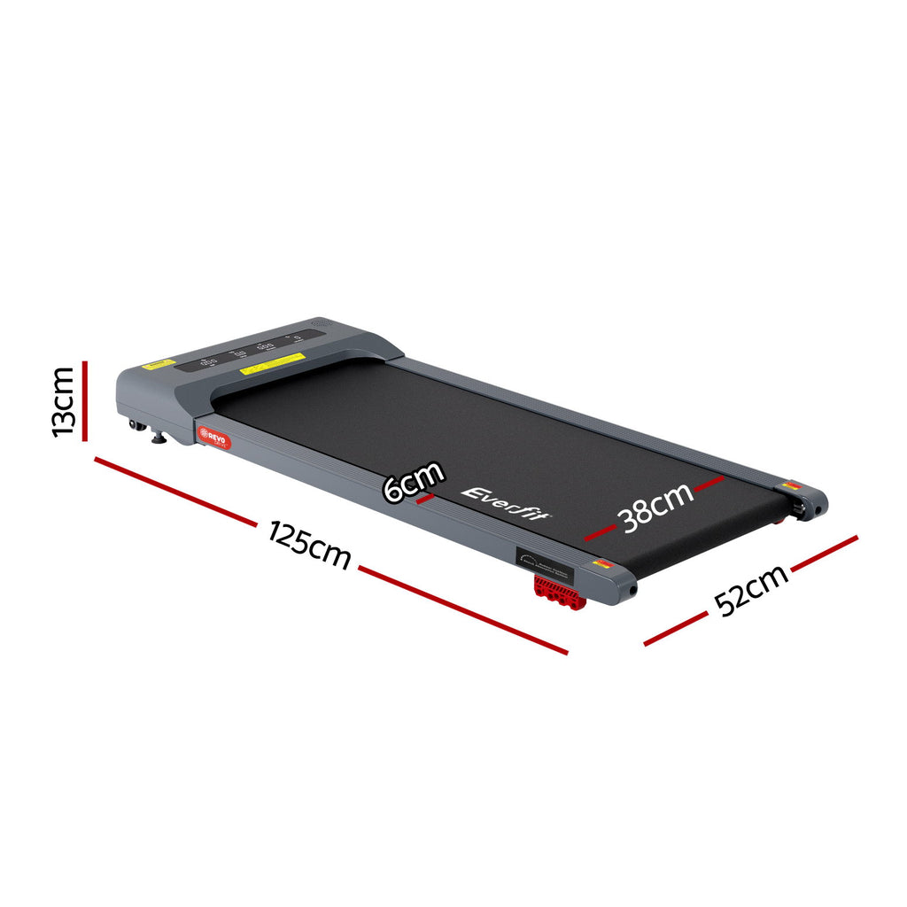 Everfit Treadmill Electric Walking Pad Incline Under Desk Home Gym 380mm Grey