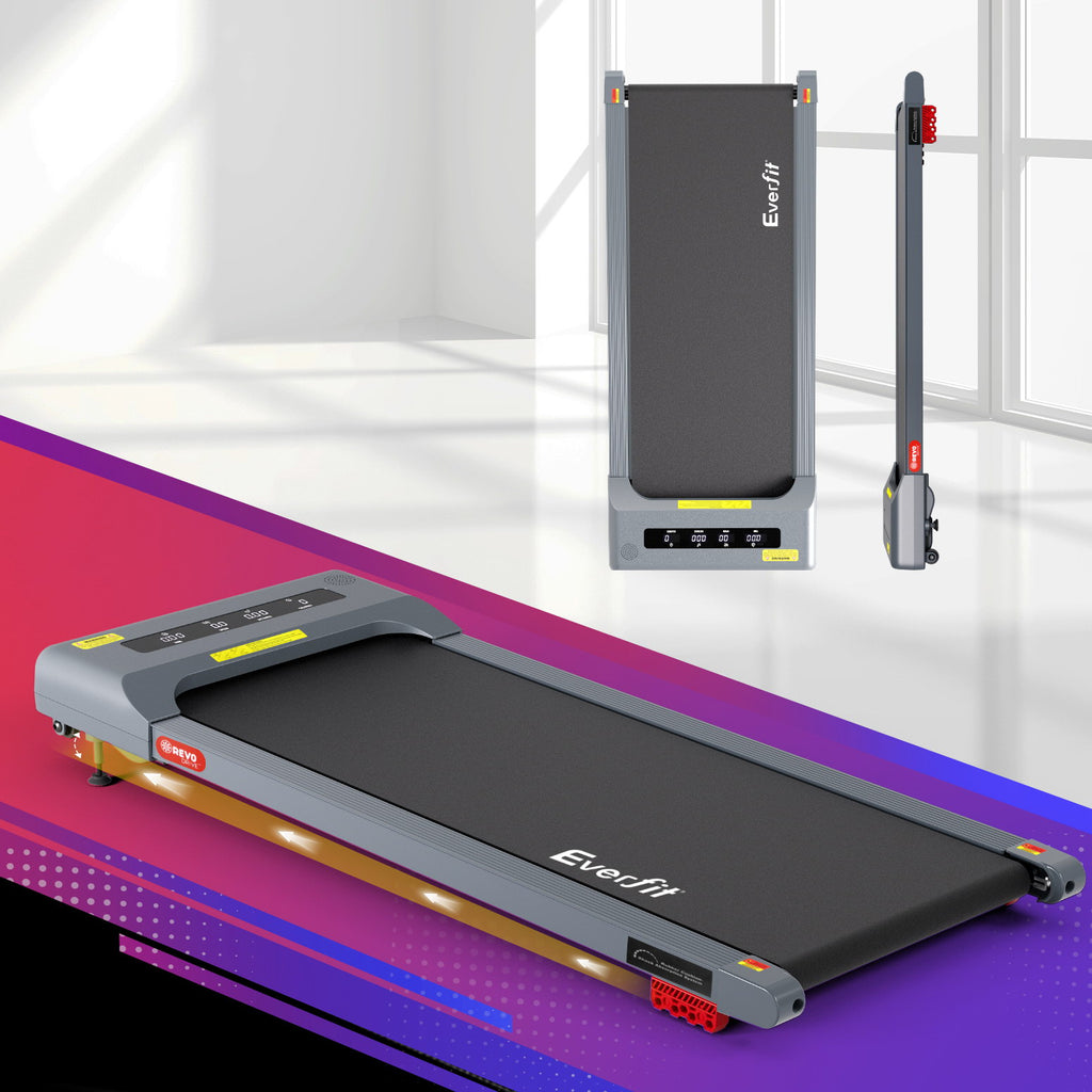 Everfit Treadmill Electric Walking Pad Incline Under Desk Home Gym 380mm Grey