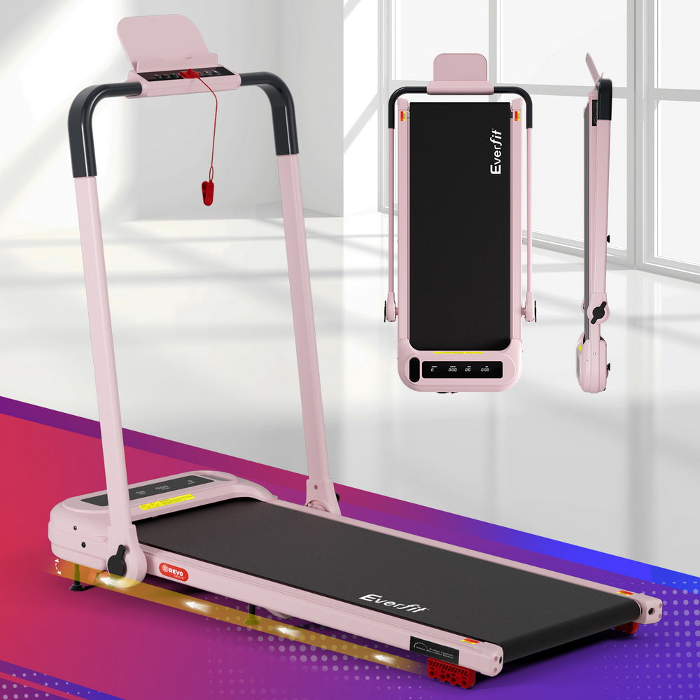 Everfit Treadmill Electric Walking Pad with Incline Foldable for Home Gym Pink