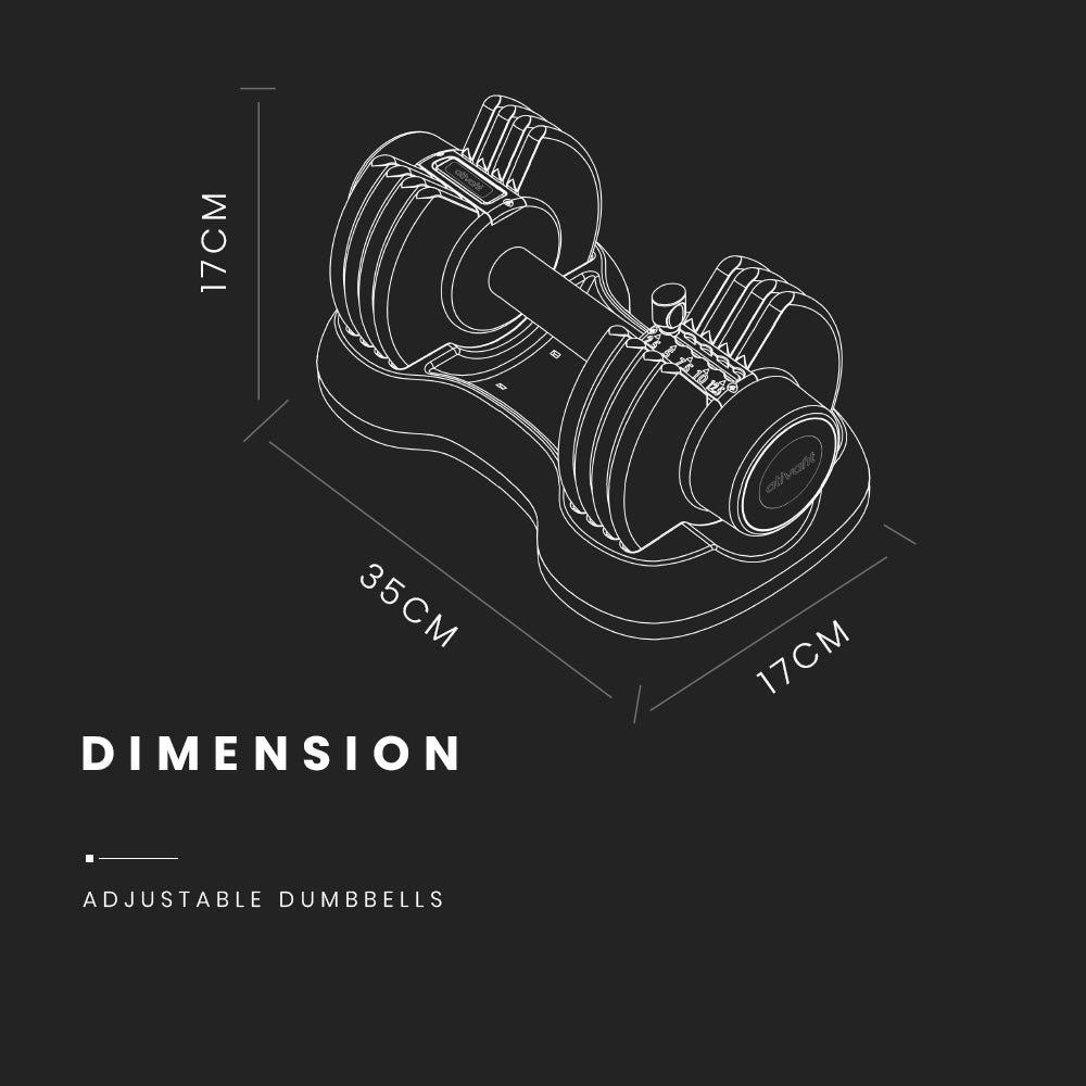 ATIVAFIT 12.5kg Adjustable Weight Dumbbell, for Home Gym Fitness Training