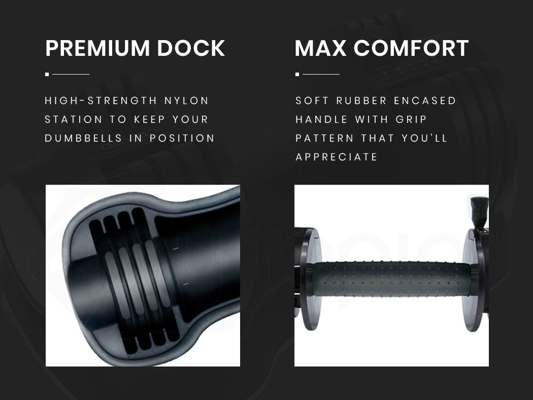ATIVAFIT 2x Adjustable Dumbbell Set Weights Dumbbells Home Gym Interchangeable