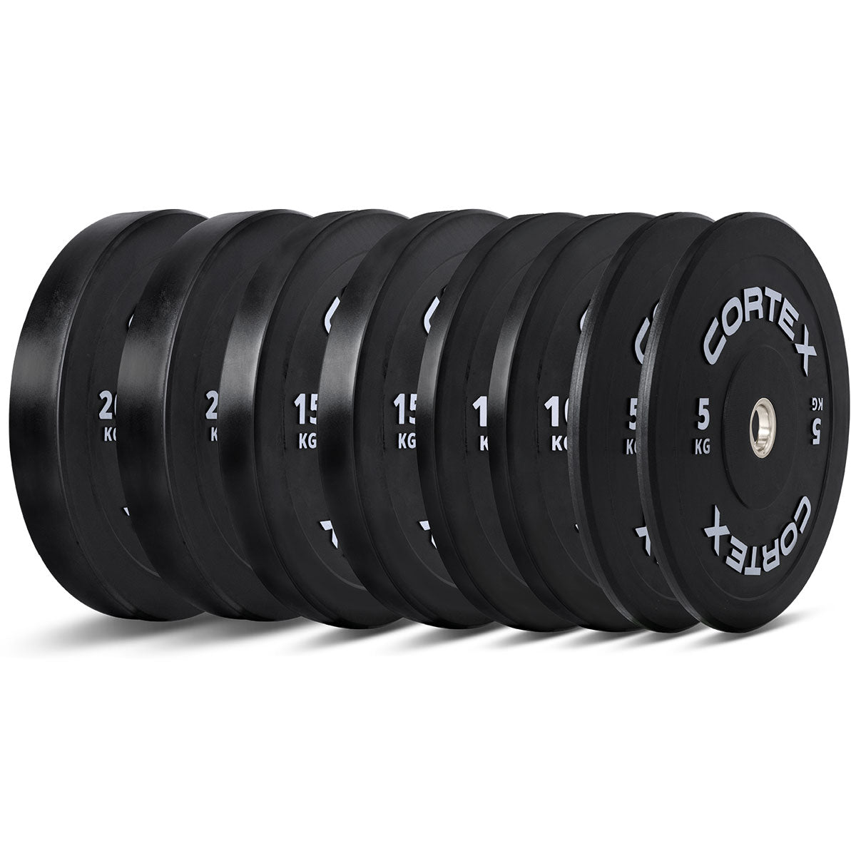 CORTEX 100kg Black Series V3 Rubber Olympic Bumper Plate Set B