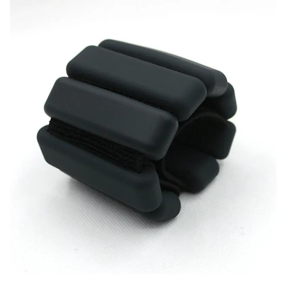 2-Piece Ankle & Wrist Weights – 1kg Pair Adjustable Workout Bangles (Black)
