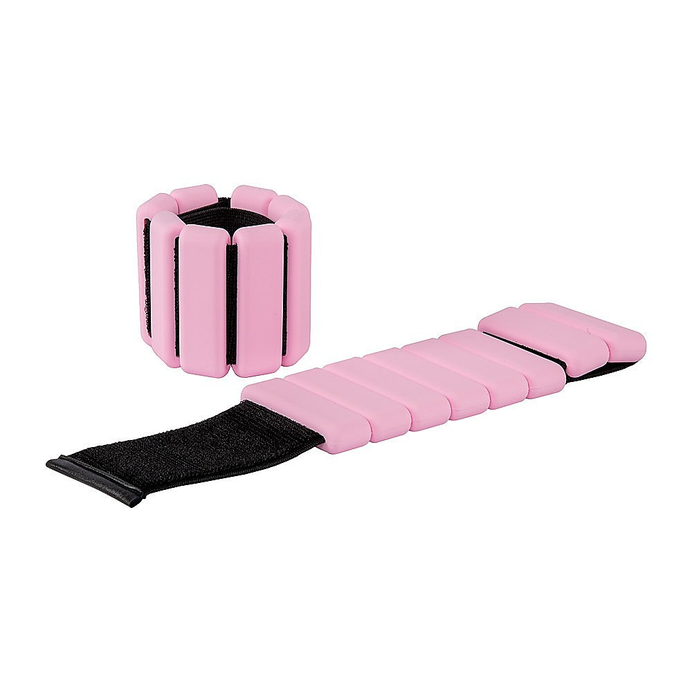 2-Piece Ankle & Wrist Weights – 2kg Pair Adjustable Workout Bangles (Pink)