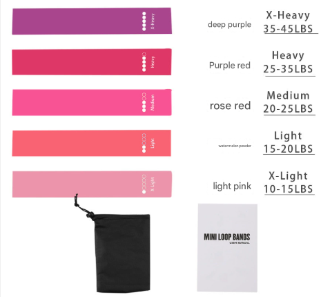 5-Level Resistance Band Set - Assorted colours